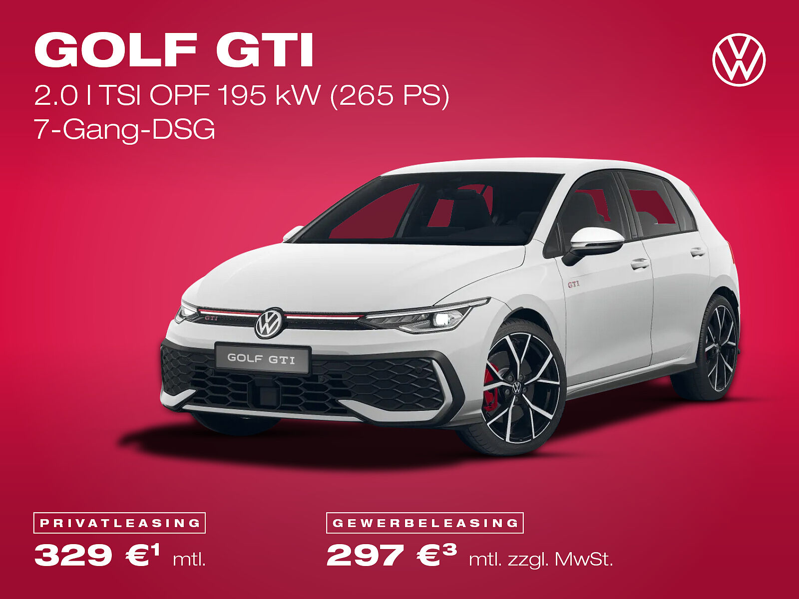 VW Golf GTI - Leasingangebote für Privat- und Gewerbekunden VW Golf GTI, weiß