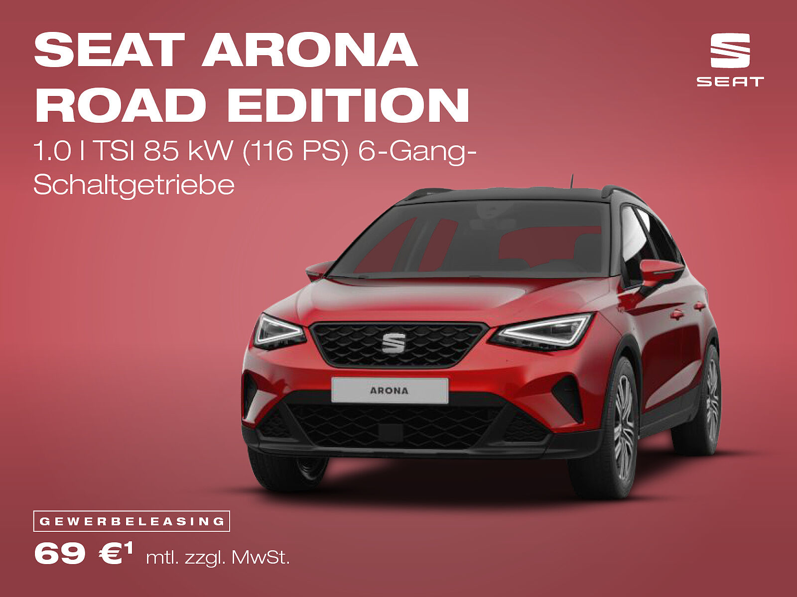 SEAT Arona Road Edition Leasingangebot für loyale Gewerbekunden SEAT Arona Road Edition